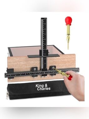 King&Charles Cabinet Hardware Jig, Aluminum Alloy Cabinet Handle Jig w/punch.